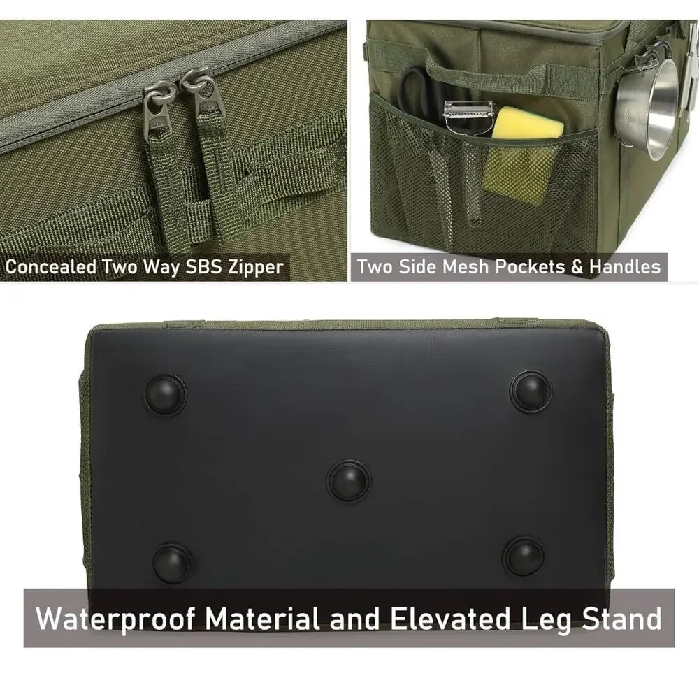 Tactical Camping Storage Bag 46L Utility Tote Trunk Organizer Green NOB